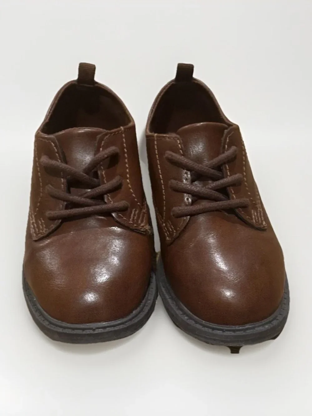 Carters Spencer Brown Lace Up Oxford Dress Shoes Toddler Boys Size 7 C A1